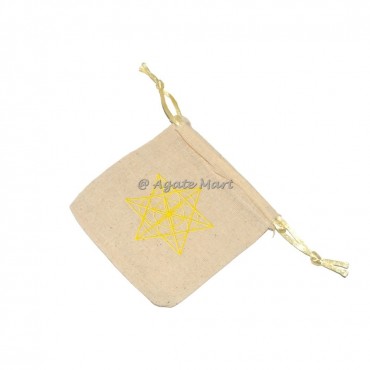 Star Geometry Yellow Pouch