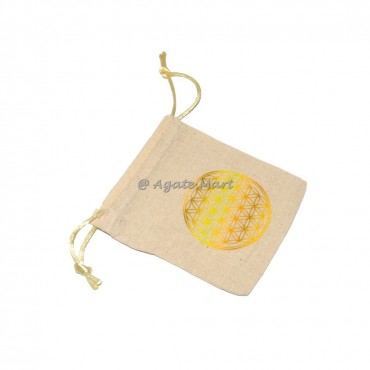 Flower of Life Yellow Pouch