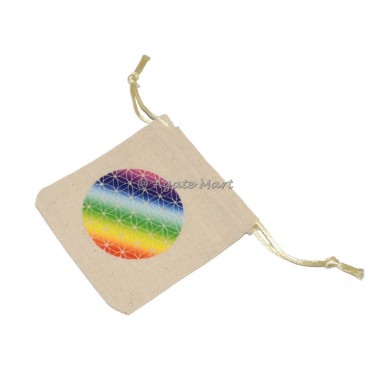 Rainbow Flower of Life Pouch