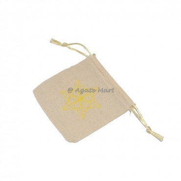 Yellow Star Geometry Pouch