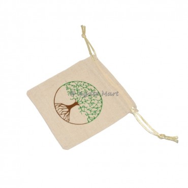 Tree of Life with Green Leaves Pouch