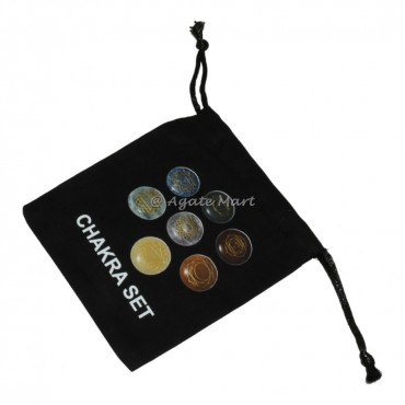 Chakra Stones Printed Black Pouch