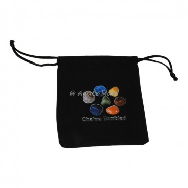 Chakra Tumbled Black Cotton Bag