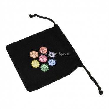 Chakra Symbol Black Cotton Bag