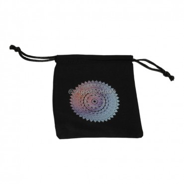 Mandala Black Cotton Bag