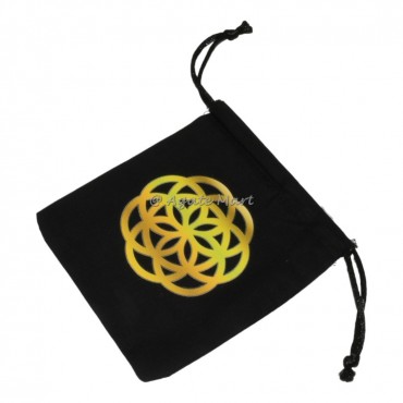 Seed Of Life Black Cotton Bag