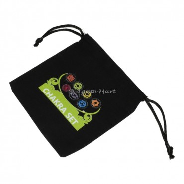 Chakra Set Black Cotton Bag