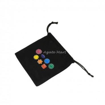 Chakra Symbols Black Cotton Bag