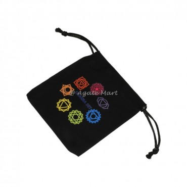 Chakra Symbols Black Cotton Bag