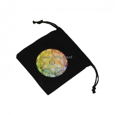 Star Mandala Black Cotton Bag