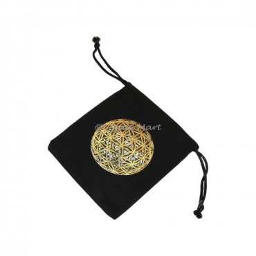 3D Flower of Life Black Cotton Bag