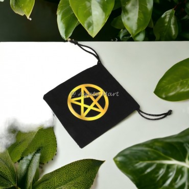 Pentagram Black Cotton Bag