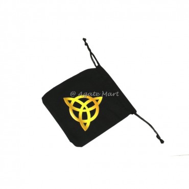 Golden Celtic Symbol Black Cotton Bag