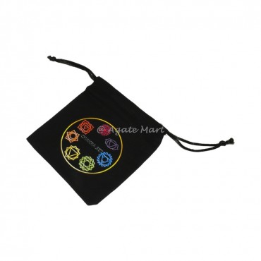 7 Chakra Symbol Black Cotton Bag