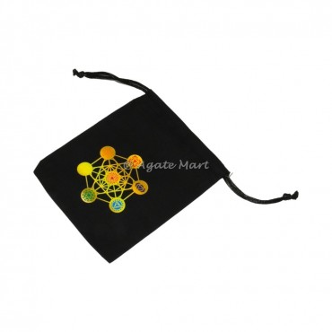 Yellow Metatron Cube Cotton Packing Bag