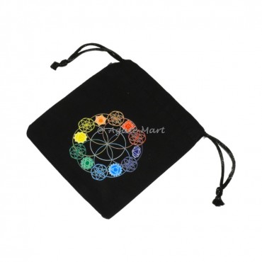 Seed Of Life With Chakra Cotton Packing Bag