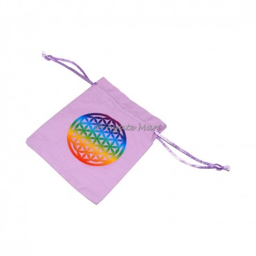 Flower Of Life Rainbow Cotton Pouch