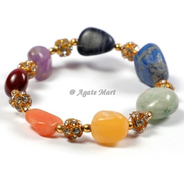 Seven Chakra Tumbled Bracelet