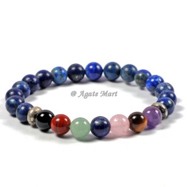 Lapis Lazuli With Chakra Stones Bracelet