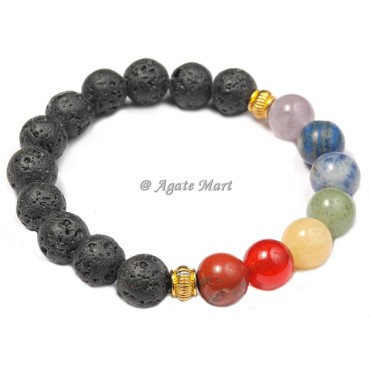 Lava Seven Chakra Bracelet