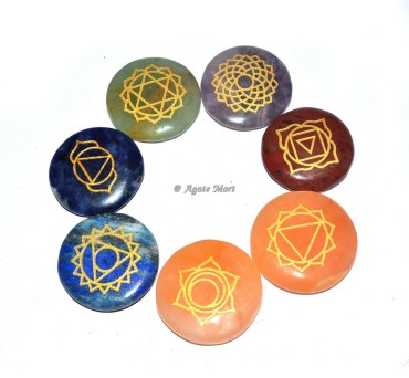 Engraved 7 Chakras Round Set