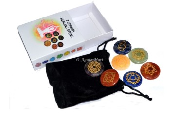 7 Chakra Engraved Set With White Printed Box