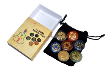 Engraved 7 Chakra Healing Stone With Box