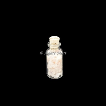 Rose Quartz Crystals Chips Bottel Bottle