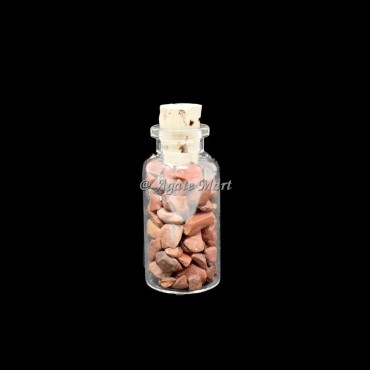 Red Jasper Crystals Chips Bottel Bottle