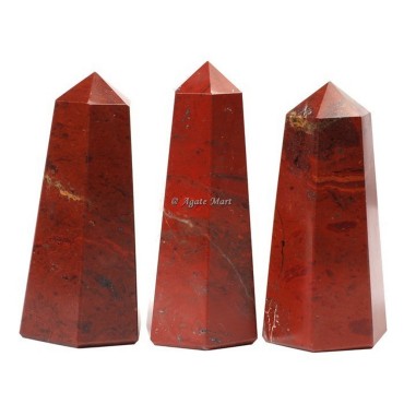 Red Jasper Faceted Obelisk