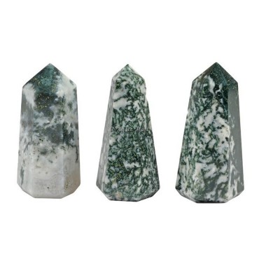 Tree Agate Faceted Obelisk