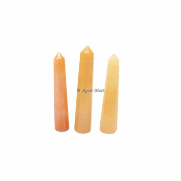 Golden Quartz Faceted Obelisk