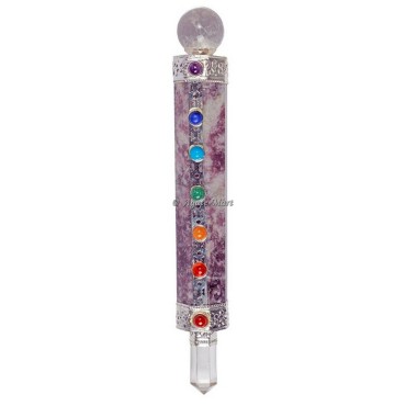 Lepidolite 7 Chakra Healing Stick Wand