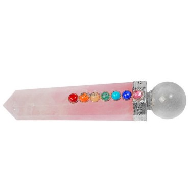 Rose Quartz with Crystal Ball With 7 Chakra Healing Stick Wand