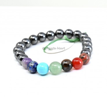 Hematite Wirh 7 Chakra Bracelet