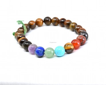 Tiger Eye With 7 Chakra Adjustable Bracelet