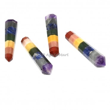 7 Chakra Bonded Double Terminated Point