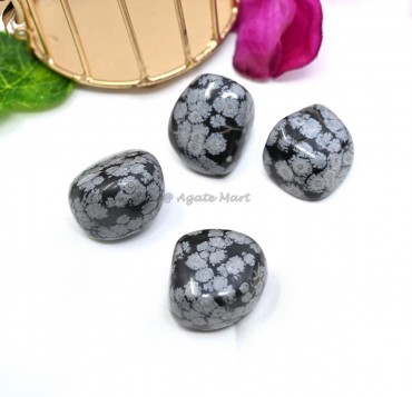 Snowflake Obsidian Tumbled Stones